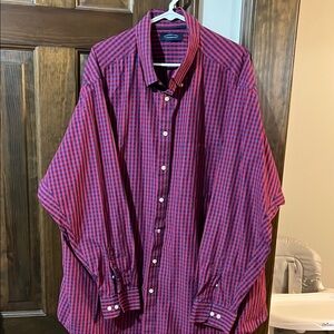 Men's Blue and Red Checkered Shirt